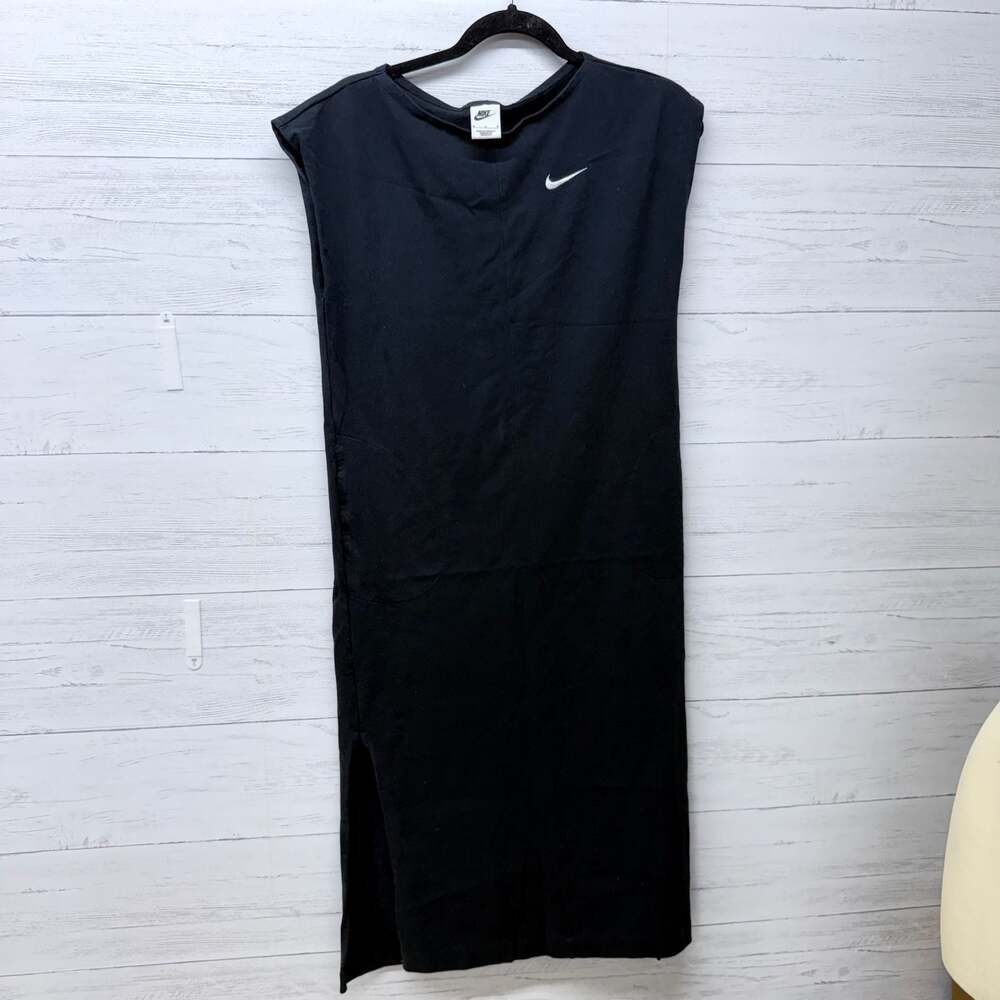 Nike Women's Sportswear Chill Terry Sleeveless Midi Dress Black Size M